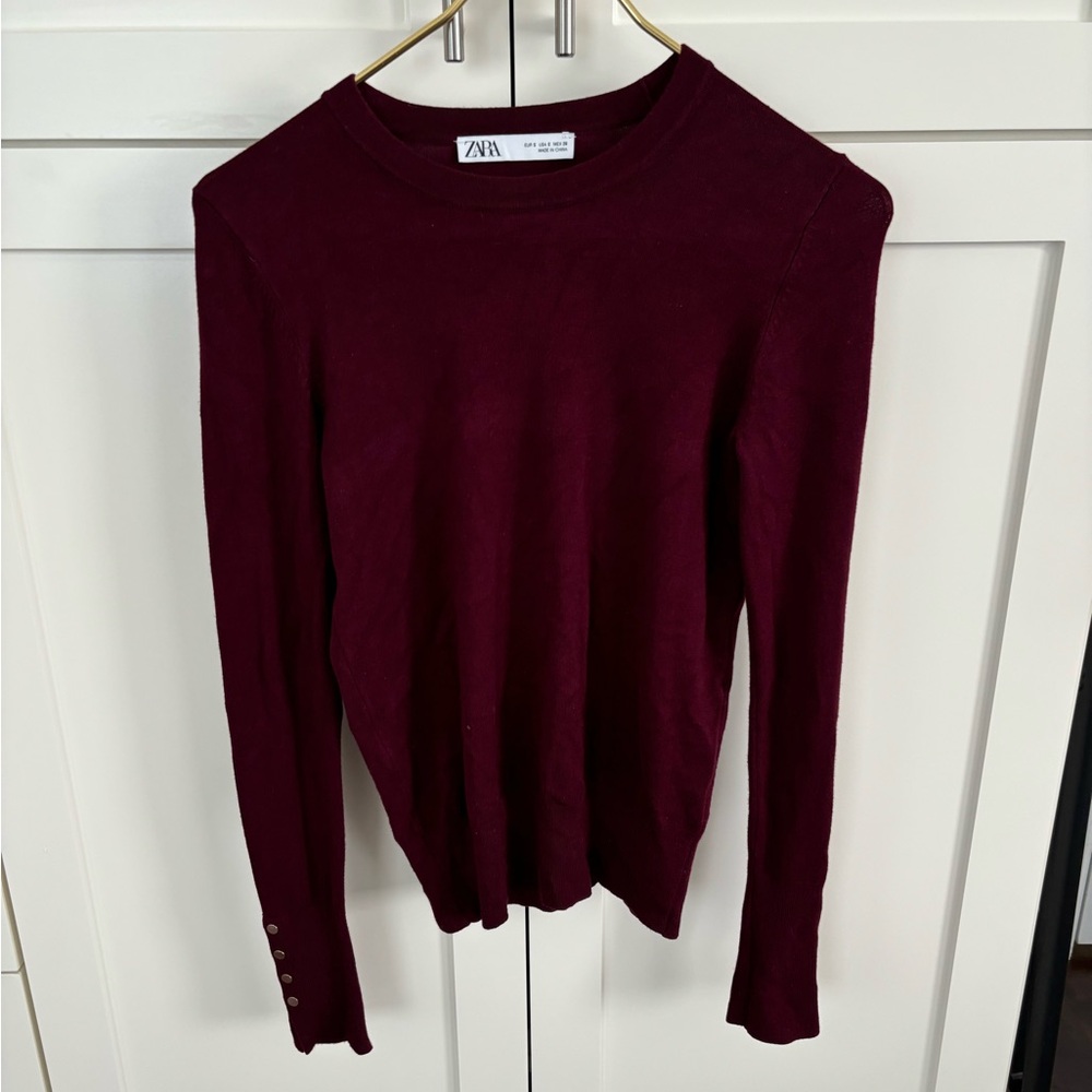 Zara long sleeve sweater material shirt, good material